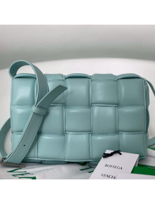 Bottega Veneta Padded Cassette Medium Crossbody Messenger Bag Light Blue 2021 16