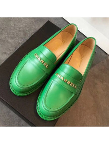 Chanel x Pharrell Flat Loafers Green 2019