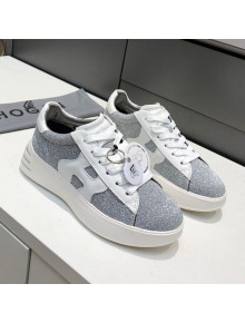 Hogan Sequins Silver Calfskin Sneakers 2021 08