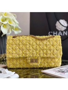 Chanel Tweed Medium 2.55 Flap Bag Yellow 2020