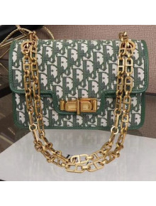 Dior Shoulder Bag in Green Oblique Jacquard Canvas 2018