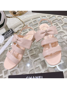 Chanel Quilted Lambskin Flat Sandals with Bow Yellow 2022 032803