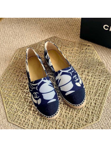 Chanel Print Espadrilles Navy Blue 2021 112302