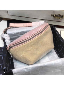 Chanel Sequins Waist Bag A57417 Pink, Beige & Gray 2018 