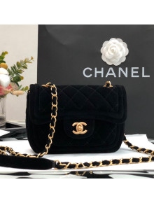 Chanel Velvet Mini Flap Bag AS2957 Black 2022