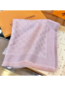 Louis Vuitton Shiny Silver Monogram Shawl Scarf 142x142cm Light Pink 2021