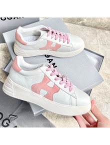 Hogan White Calfskin Sneakers Pink 2021 14