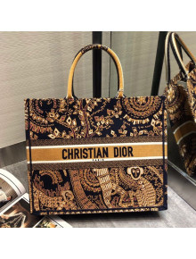 Dior Orange Dior Book Tote in Monkey Animal Embroidered Canvas Bag 2020