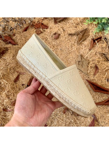 Gucci GG Embossed Leather Espadrilles Beige 2021 