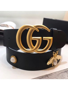 Gucci Gancio Bee Belt with GG Buckle 40mm Black  