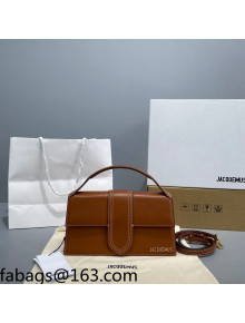 Jacquemus Le Bambino Leather Medium Crossbody Bag Dark Brown 2021