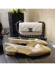 Chanel Calfskin Slingbacks Ballerinas Flat G31319 Gold 2021 