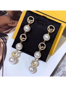 Fendi F Is Fendi Pearl Circle F Long Earrings 2019