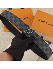 Louis Vuitton LV Initials Damier Cobalt Canvas Reversible Belt 40mm with LV Buckle 2019