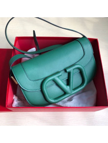 Valentino Supervee Supple Calfskin Maxi-Logo Crossbody Bag 1011L Green 2020