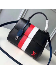 Louis Vuitton Stripes Epi Leather Cluny MM Handbag Black 2018