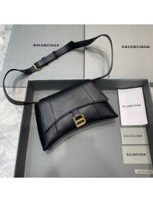 Balenciaga Hourglass Sling Back Small Bag in Smooth Leather Black/Gold 2021 180609