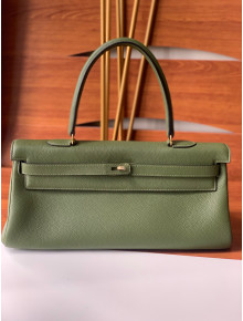 Hermes Shoulder Kelly Bag 42cm in Togo Leather Army Green/Gold 2020