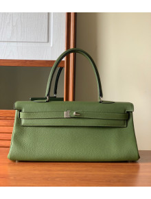 Hermes Shoulder Kelly Bag 42cm in Togo Leather Army Green/Silver 2020