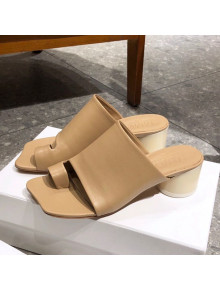 Maison Margiela Tabi Leather Mules Sandals Apricot 2021