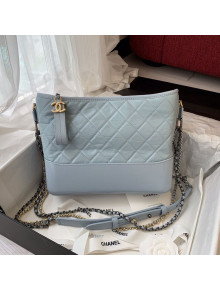 Chanel Gabrielle Hobo Bag in Aged Calfskin A93824 Light Blue 2019