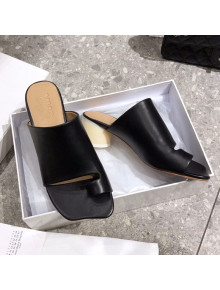 Maison Margiela Tabi Leather Mules Sandals Black 2021