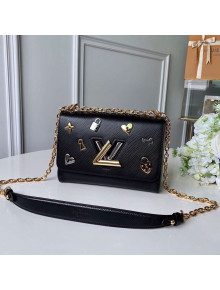 Louis Vuitton Epi Leather Love Lock Twist MM Bag M52891 Black 2019