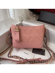 Chanel Gabrielle Small Hobo Bag in Aged Calfskin A91810 Light Pink 2019