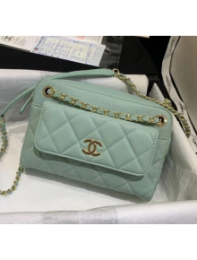 Chanel Small Camera Case in Grained Calfskin AS1367 Green 2020