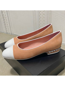 Chanel Suede Chain Ballerinas Pastel Apricot 2021