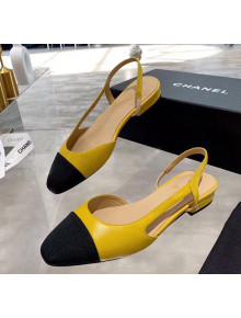 Chanel Lambskin & Grosgrain Flat Slingbacks Ballerina G31319 Ginger/Black 2020