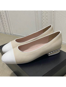 Chanel Suede Chain Ballerinas Pastel Gray 2021