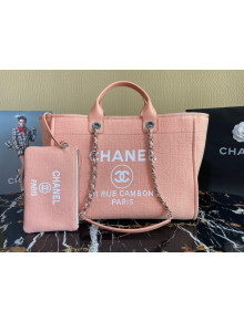 Chanel Deauville Mixed Fibers Large Shopping Bag A66941 Peach Pink 2022 04