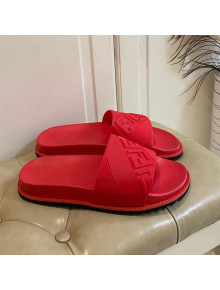 Fendi FENDI Embossed Flat Slide Sandals Red 02 2021 (For Women and Men)