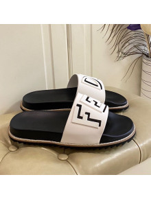 Fendi Flat Slide Sandals White 04 2021 (For Women and Men)