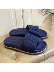 Fendi Flat Slide Sandals Blue 05 2021 (For Women and Men)