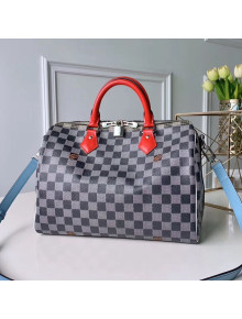 Louis Vuitton Speedy Bandouliere 30 Damier Canvas Top Handle Bag N40236 Black/White 2019