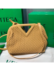 Bottega Veneta Small Point Top Handle Bag in Lozenge Quilted Leather Almond Beige 2021