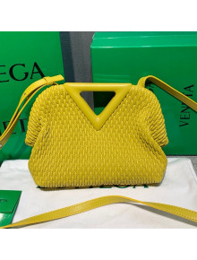 Bottega Veneta Small Point Top Handle Bag in Lozenge Quilted Leather Sherbert Yellow 2021