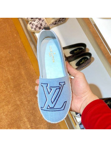 Louis Vuitton Seashore Oversize LV Flat Espadrilles 1A4VZK Blue Jean 2019