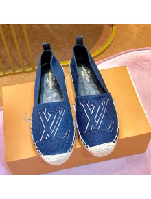 Louis Vuitton Seashore Oversize LV Flat Espadrilles 1A4VZK Dark Blue 2019