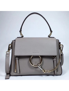 Chloe Small Faye Day Double Carry Bag in Smooth & Suede Calfskin Gray 2017