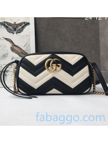 Gucci GG Marmont Small Matelassé Shoulder Bag 447632 Black/White 2020