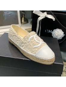 Chanel Tweed Fur Espadrilles Beige 2021 21092308