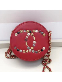 Chanel Charm CC Lambskin Clutch with Chain Red 2021 TOP