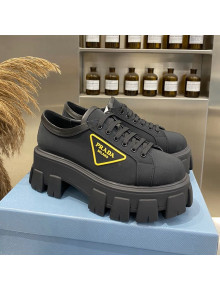 Prada Nylon Platform Sneakers Black/Yellow 2021