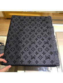 Louis Vuitton Monogram Wool Scarf for Men LVS04 Dark Grey 2021