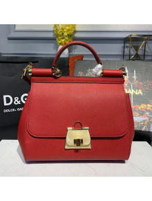 Dolce&Gabbana Medium Sicily Calfskin Top Handle Bag Red 2019