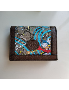 Gucci x Disney Donald Duck GG Canvas Card Case ‎648121 Beige/Blue 2020