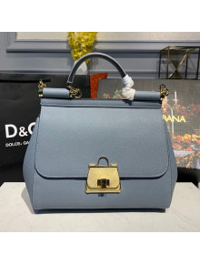 Dolce&Gabbana Medium Sicily Calfskin Top Handle Bag Light Blue 2019